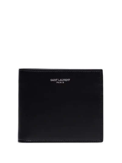 Saint Laurent Logo-embossed Folding Wallet In Black