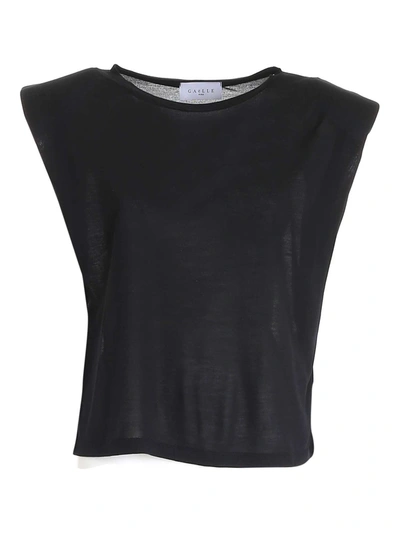Gaelle Paris Padded Shoulder Straps T-shirt In Black