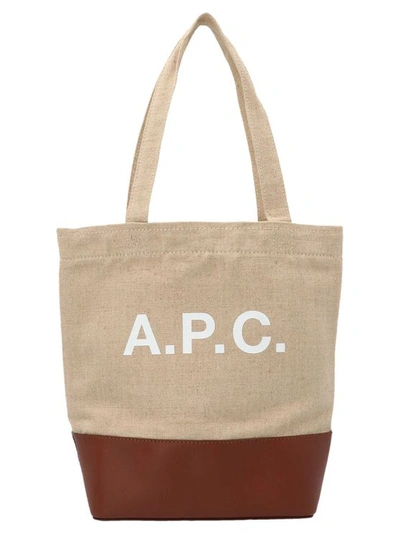 A.p.c. Linen Blend Bag In Noisette