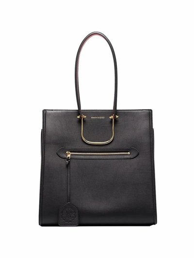 Alexander Mcqueen Women's 624973d78bt1051 Black Leather Handbag