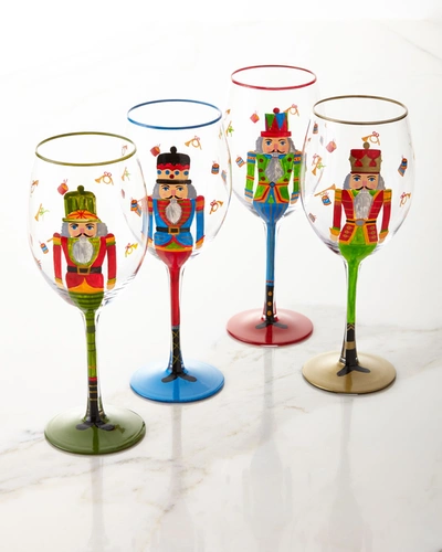 Neiman Marcus Hand-painted Nutcracker Glasses, Set Of 4