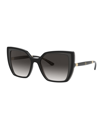 Dolce & Gabbana Square Sunglasses W/ Colorblock Arms In Black