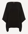 Eskandar Square 3/4-sleeve Knitted Moss-stitch Tunic Top (long Length) In Black