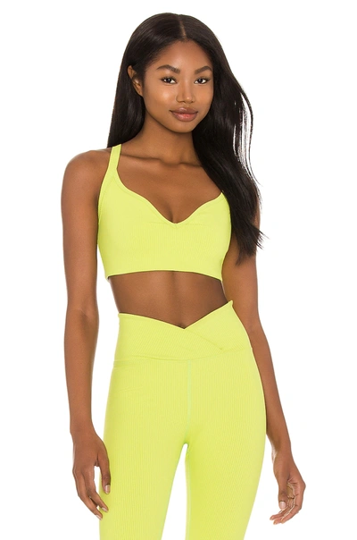 Year Of Ours Ribbed Curve Bralette In Lime