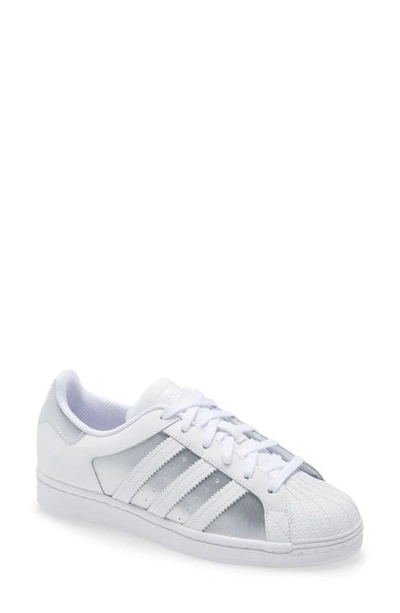 Adidas Originals Superstar Sneaker In White/ Grey/ Silver