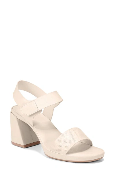 Naturalizer Genn-rise Ankle Strap Sandals Women's Shoes In Pale Ivory Perforated Nubuck