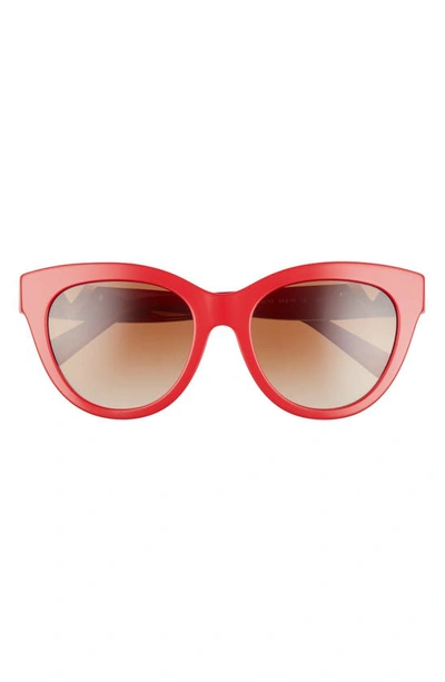 Valentino 54mm Cat Eye Sunglasses In Red/ Gradient Brown