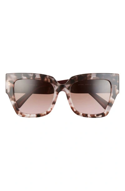 Valentino 54mm Square Sunglasses In Havana Pink/ Grad Brown Pink