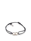 Valentino Garavani Logo Cord Bracelet In Nero