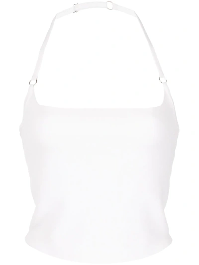 A.l.c Nova Halterneck Crop Top In Weiss