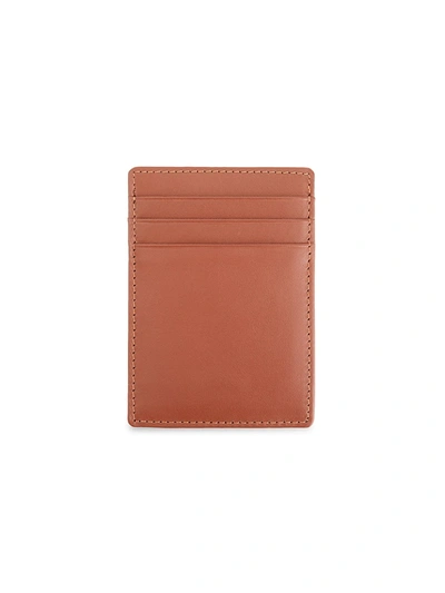 Royce New York Leather Magnetic Money Clip Wallet In Tan