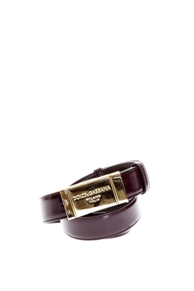 Dolce & Gabbana Dauphine Leather Reversible Belt In Basic
