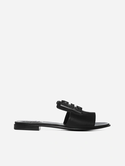 Givenchy 4g Nappa Leather Flat Slides
