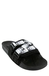 Kappa 222 Banda Mitel 1 Logo Slide Sandals In Black/white