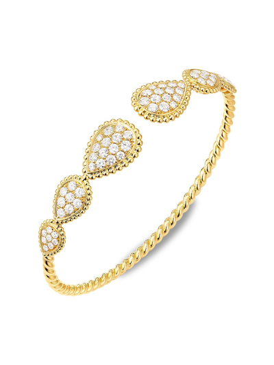 Boucheron Women's Serpent Bohème 18k Yellow Gold & Diamond Multiple-motif Open Bangle Bracelet