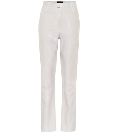 Isabel Marant Xenia High-rise Leather Pants In Grey