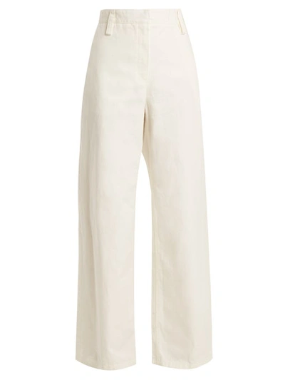 The Row Werto Wide-leg Cotton Trousers In White