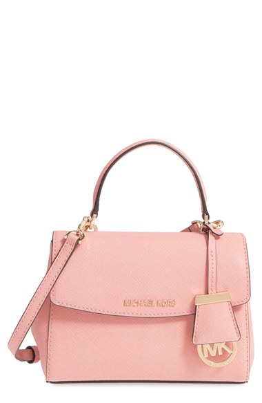 Michael Michael Kors &#39;extra Small Ava&#39; Leather Crossbody Bag In Pale Pink/ Gold | ModeSens