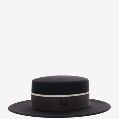 Maison Michel Kiki Canotier Hat In Black