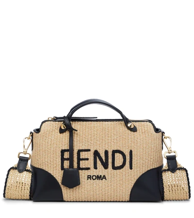Fendi By The Way Medium Shoulder Bag In Black,beige