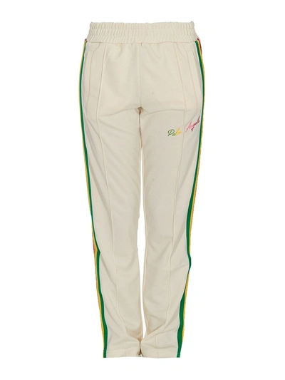 Palm Angels Miami Contrasting Stripe Tracksuit Bottoms In White
