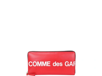 Comme Des Garçons Wallet Huge Logo Wallet In Red