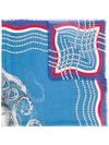 Gucci Tiger Print Scarf In Azzurro