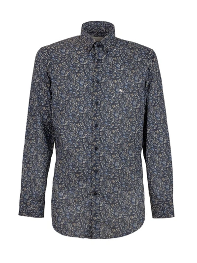 Etro All Over Print Shirt In Blue