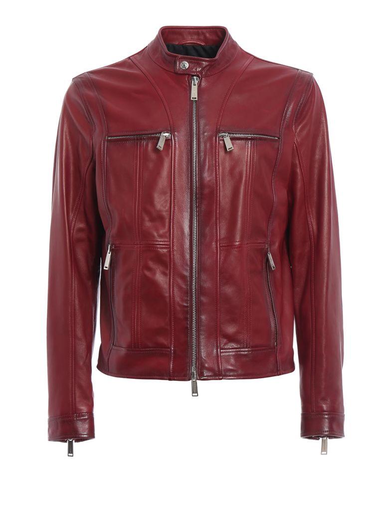 Dsquared2 Multipocket Leather Jacket In Red | ModeSens