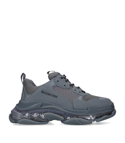 Balenciaga Triple S Clear Sole Sneakers In Grigio