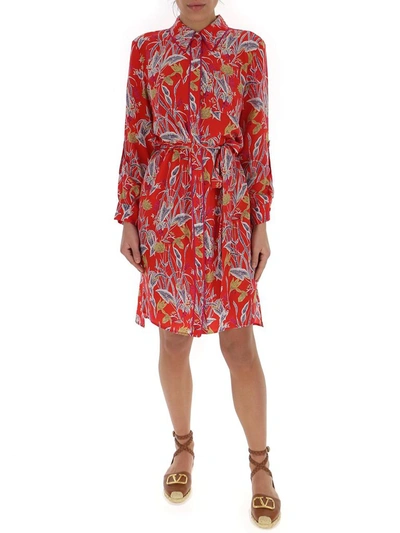 Diane Von Furstenberg Prita Floral Print Shirt Dress In Multi