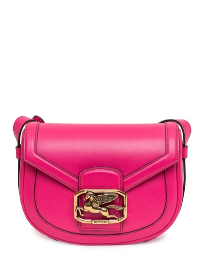 Etro Pegaso Plaque Shoulder Bag In Pink