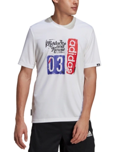 Adidas Originals Adidas Men's Primeblue For The Oceans Graphic T-shirt In White