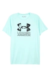 Under Armour Kids' Ua Tech™ Hybrid Performance Graphic Tee In Breeze/ Black