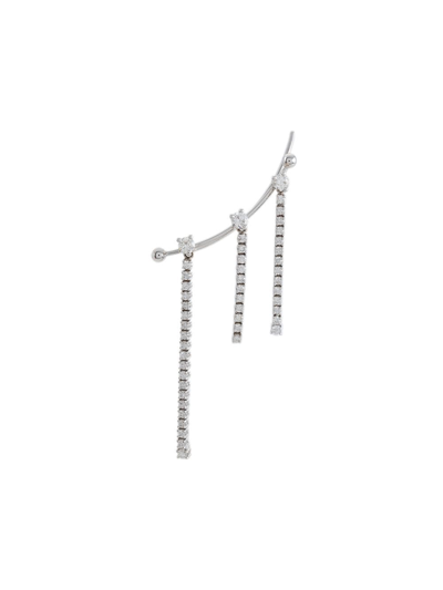 Delfina Delettrez 18k White Gold 1987 Diamond Tennis Ear Cuff In Silver