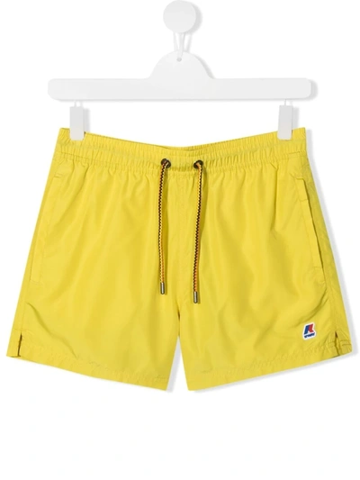 K-way Kids' Swimming Trunk Swim Shorts In Fluo Yellow