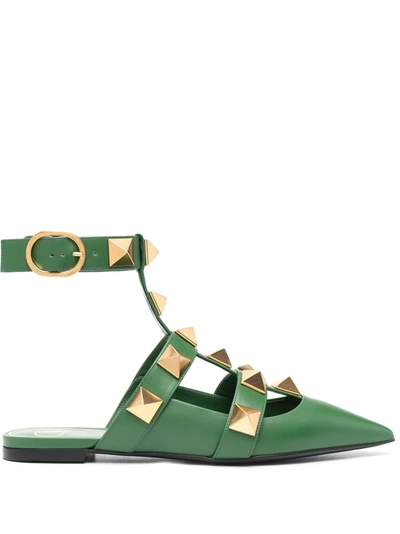 Valentino Garavani Green Roman Stud Runway Sabot