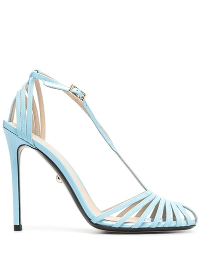 Alevì Toni 110 Sandals In Cyan Patent Leather In Blue