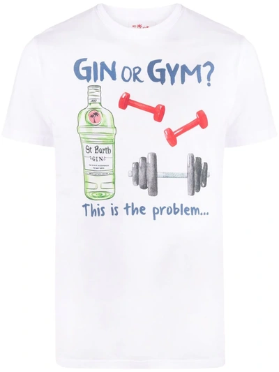 Mc2 Saint Barth Gin Or Gym Printed Man T-shirt In White