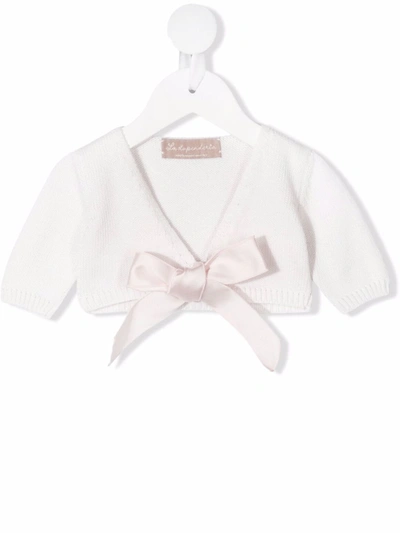 La Stupenderia White Cardigan For Baby Girl In Weiss