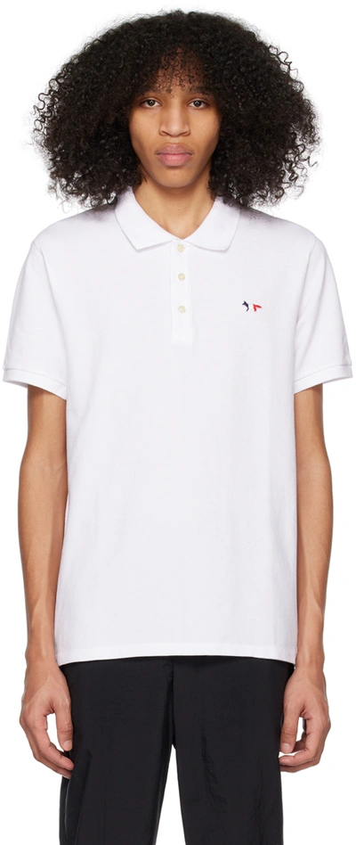 Maison Kitsuné White Tricolor Fox Polo