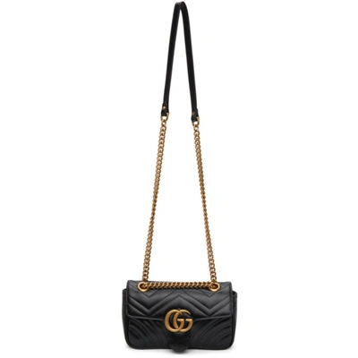 Gucci Black Mini Gg Marmont 2.0 Shoulder Bag In Nero