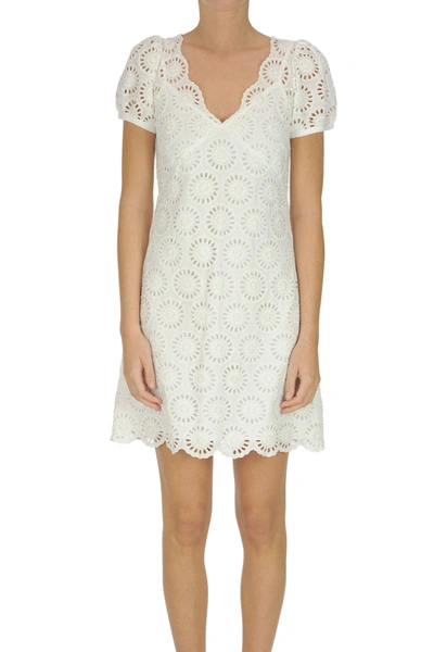 Michael Michael Kors Embellished Sangallo Lace Dress In White