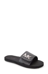 Michael Michael Kors Mk Logo Slide Sandal In Black