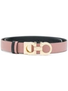 Ferragamo Pink Gancini Buckle Belt