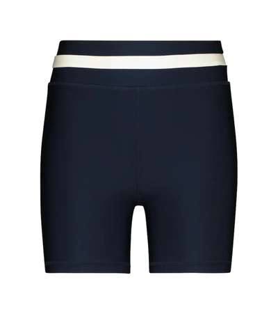 The Upside Mallorca Striped Stretch-jersey Cycling Shorts In Blue