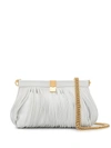 Proenza Schouler Rolo-chain Framed Leather Clutch In Optic White