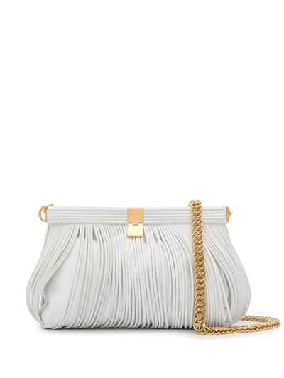 Proenza Schouler Rolo-chain Framed Leather Clutch In Optic White