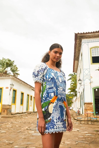 Farm Rio Ancient Garden Mini Dress | ModeSens