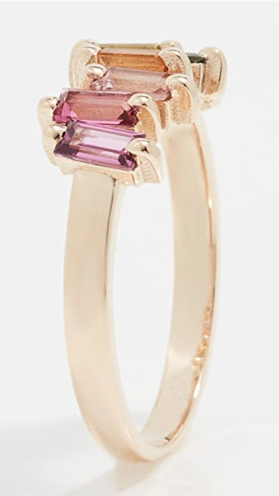 Kalan By Suzanne Kalan Baguette Ring In Yellow Gold/rainbow